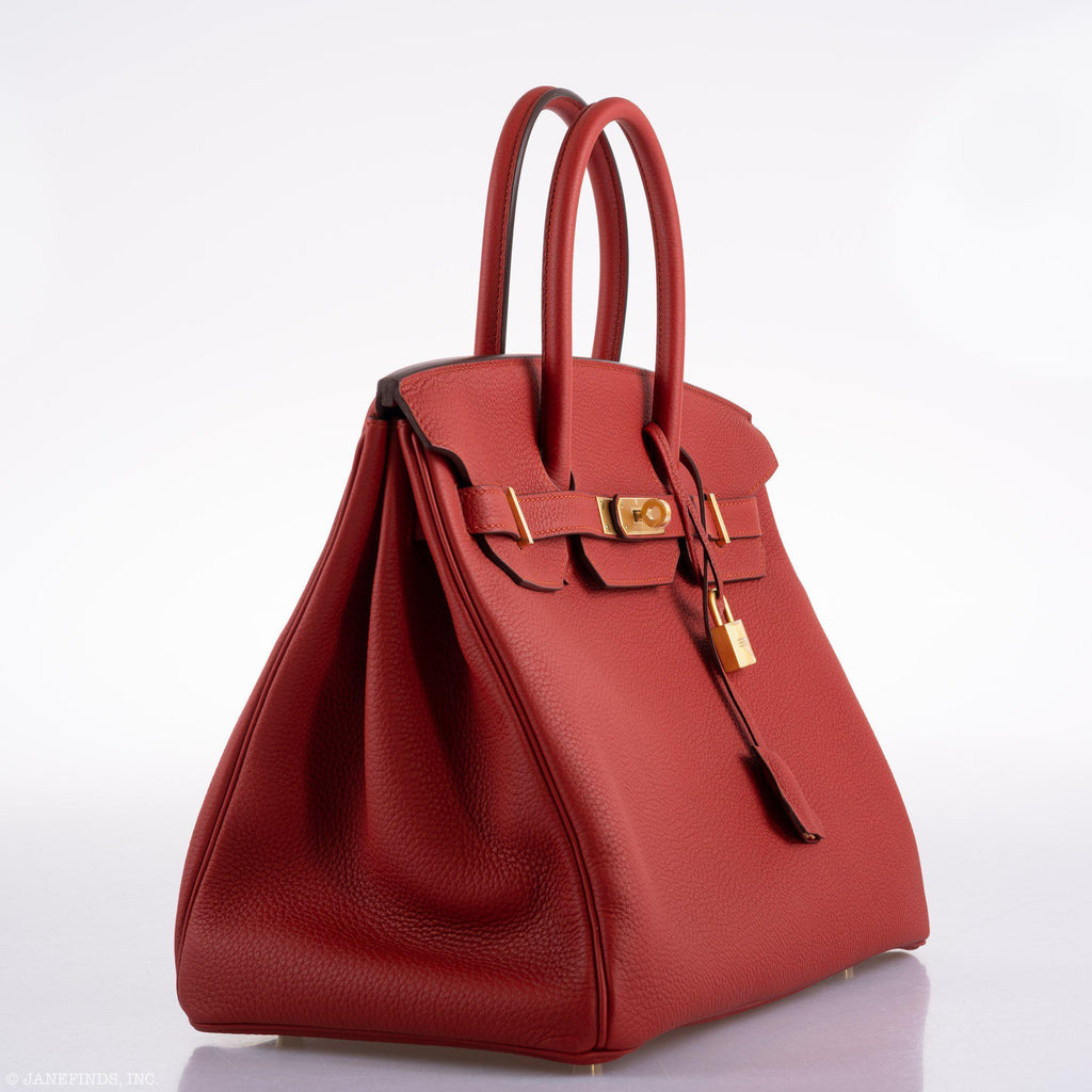 Hermes Birkin 35 HSS Rouge Vif Togo Brushed Gold Hardware