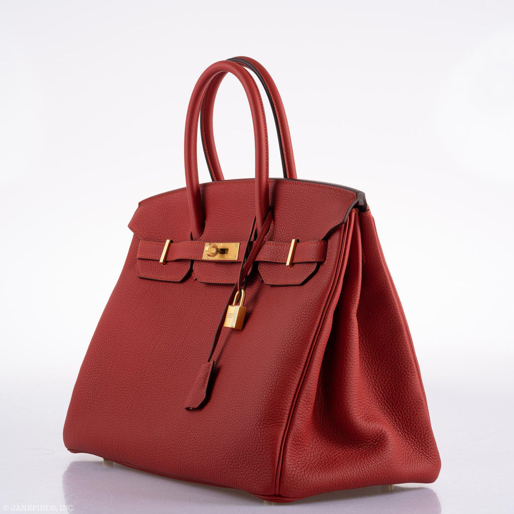 Hermes Birkin 35 HSS Rouge Vif Togo Brushed Gold Hardware
