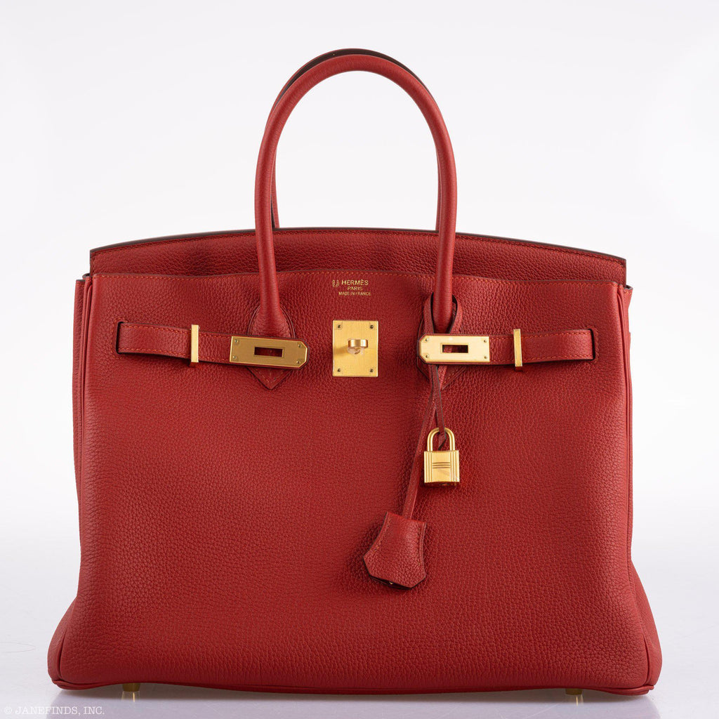 Hermes Birkin 35 HSS Rouge Vif Togo Brushed Gold Hardware