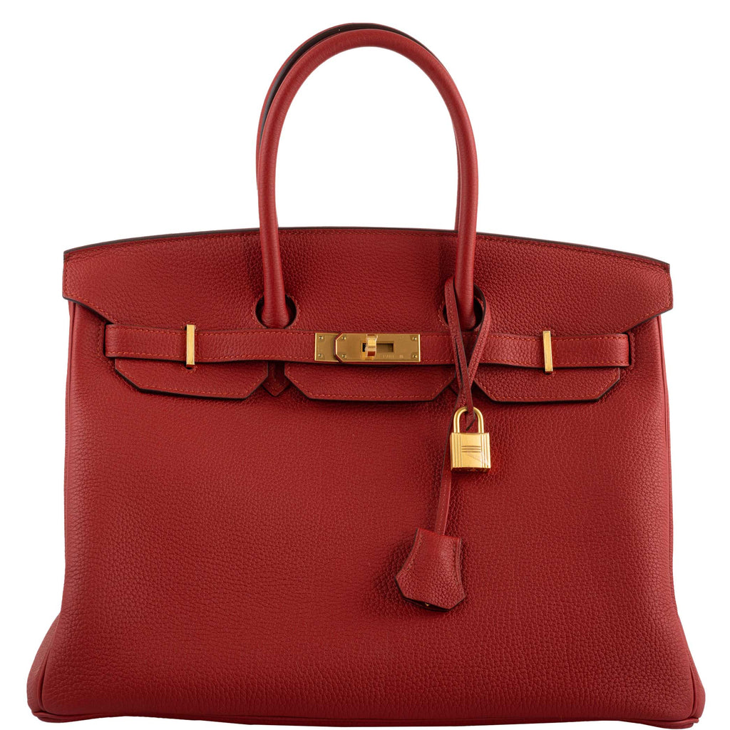 Hermes Birkin 35 HSS Rouge Vif Togo Brushed Gold Hardware
