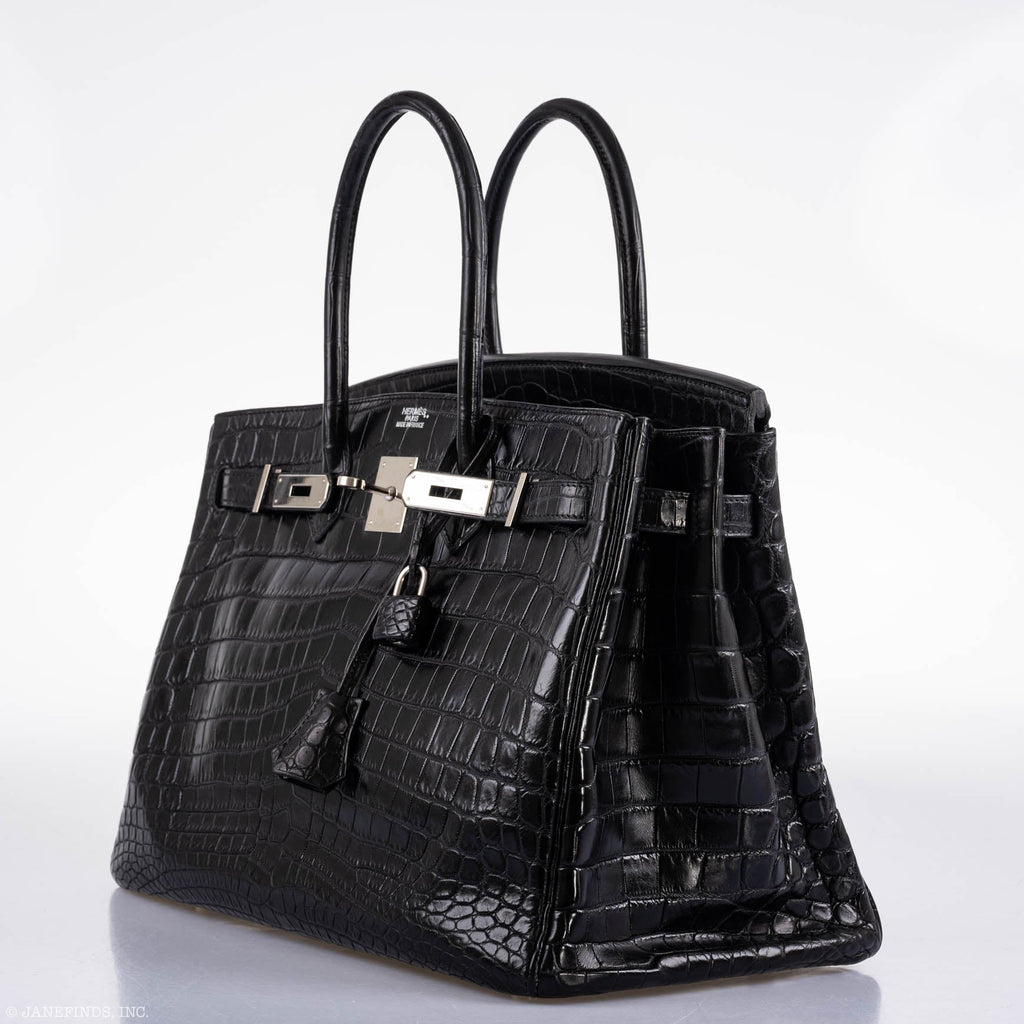 Hermes Birkin 35 Matte Black Nilo Crocodile with Palladium Hardware