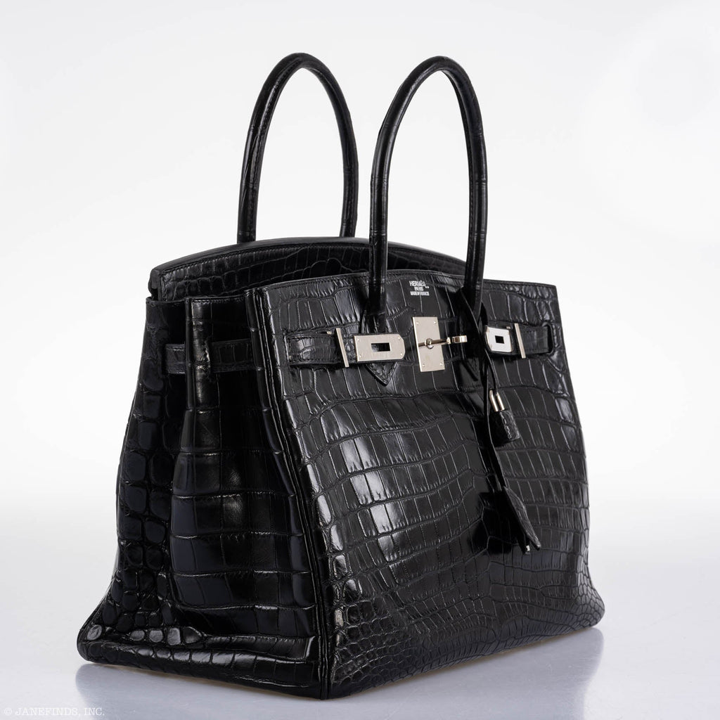 Hermes Birkin 35 Matte Black Nilo Crocodile with Palladium Hardware