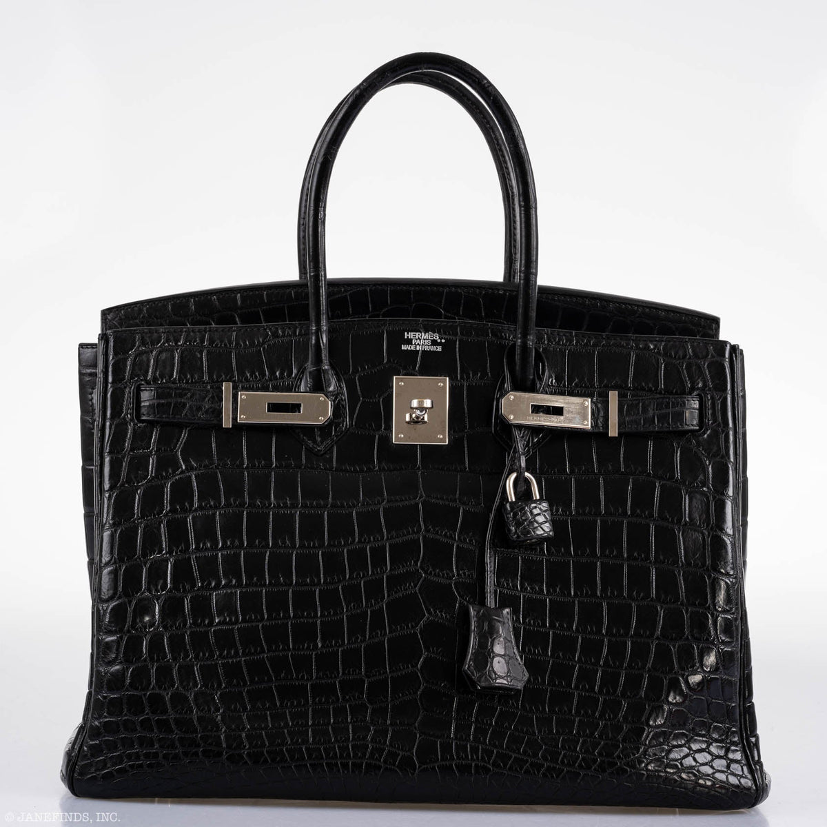 Hermes Birkin 35 Matte Black Nilo Crocodile with Palladium Hardware