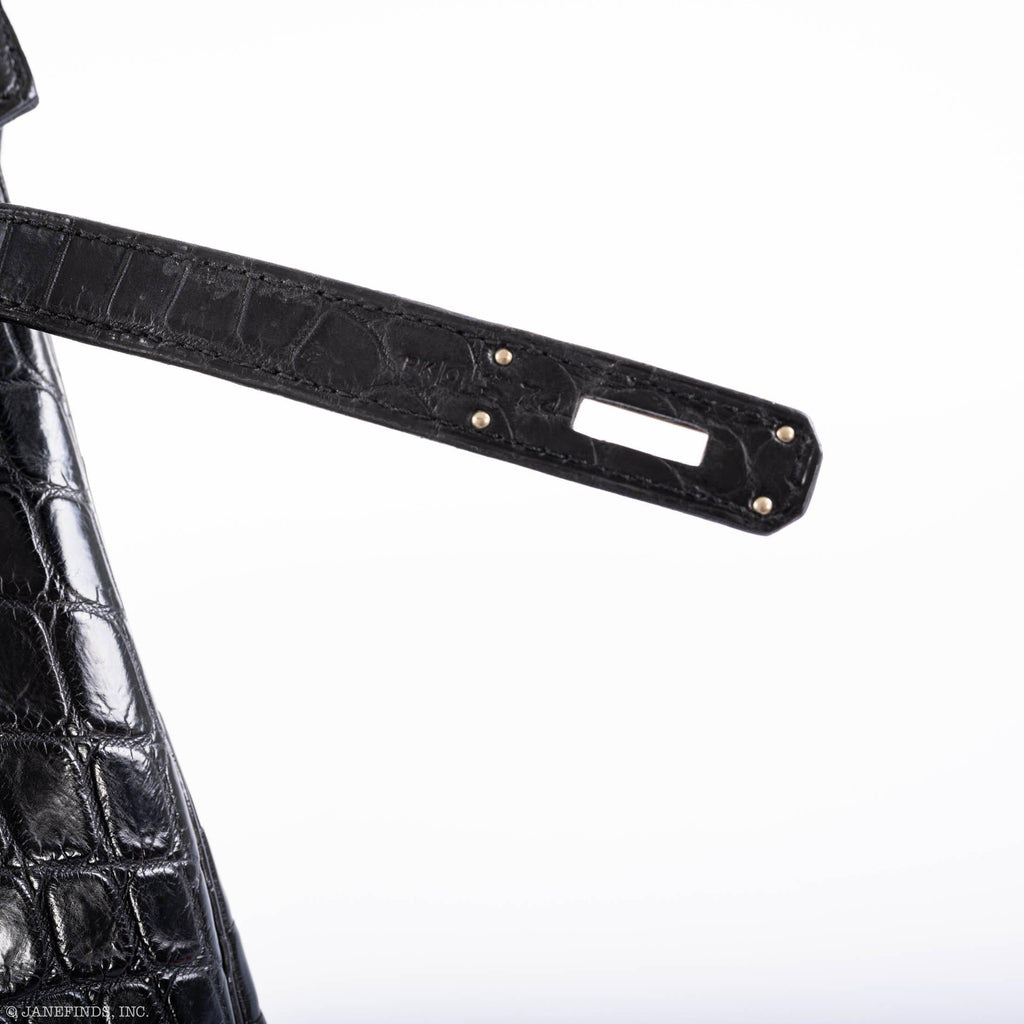 Hermes Birkin 35 Matte Black Nilo Crocodile with Palladium Hardware