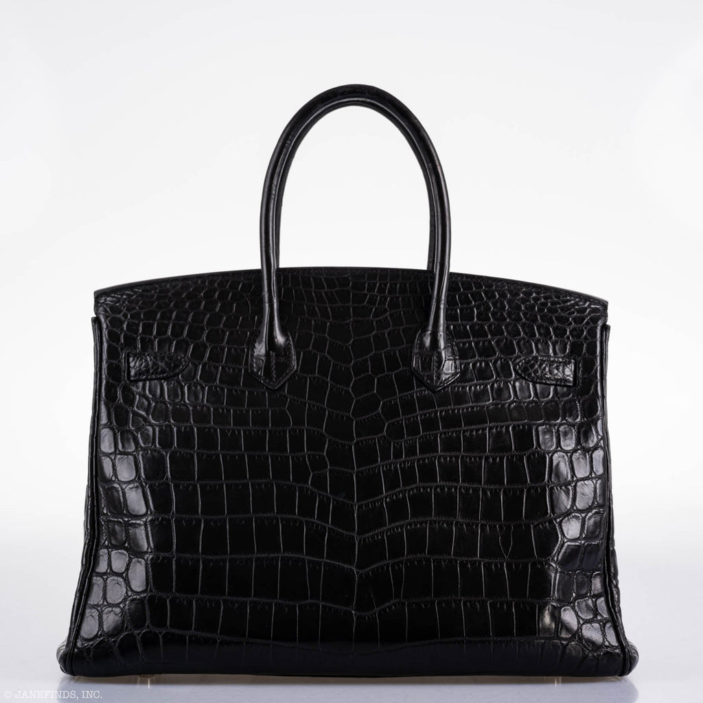 Hermes Birkin 35 Matte Black Nilo Crocodile with Palladium Hardware