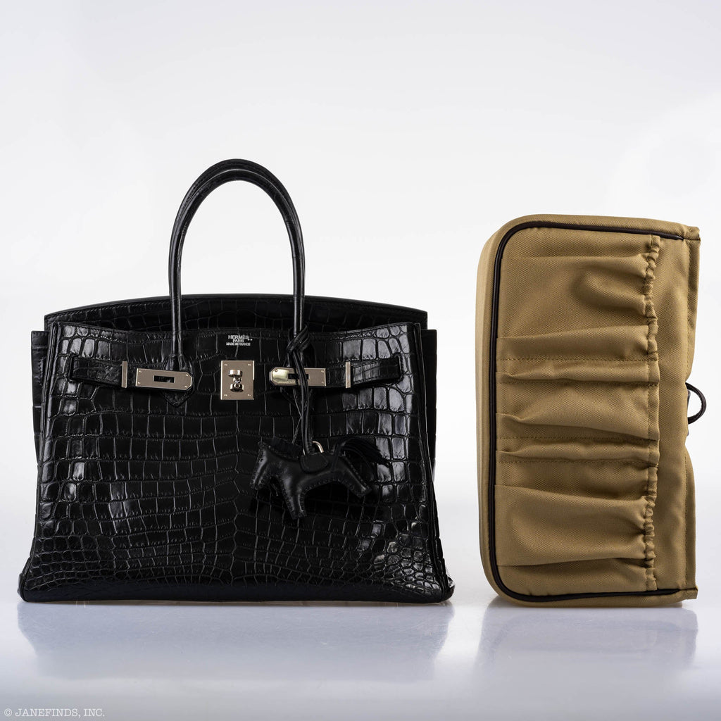 Hermes Birkin 35 Matte Black Nilo Crocodile with Palladium Hardware