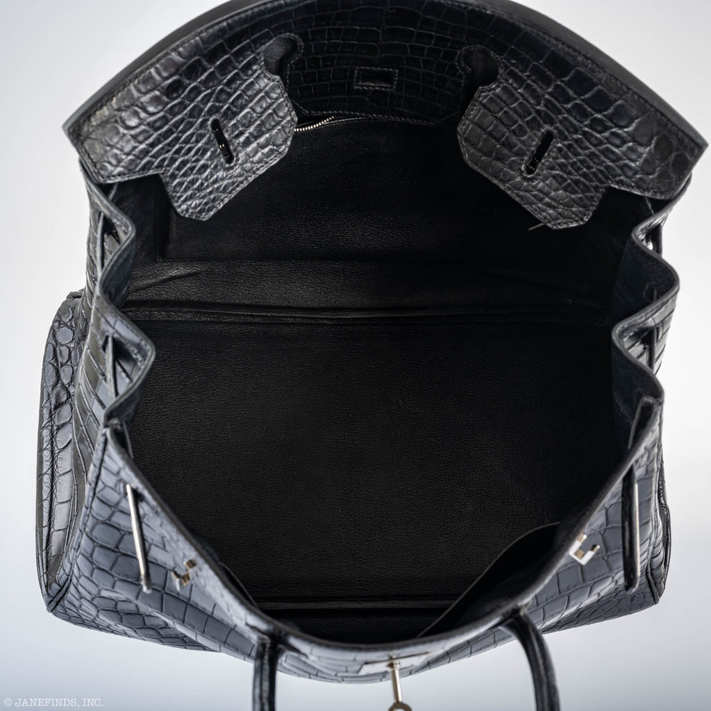 Hermes Birkin 35 Matte Black Nilo Crocodile with Palladium Hardware