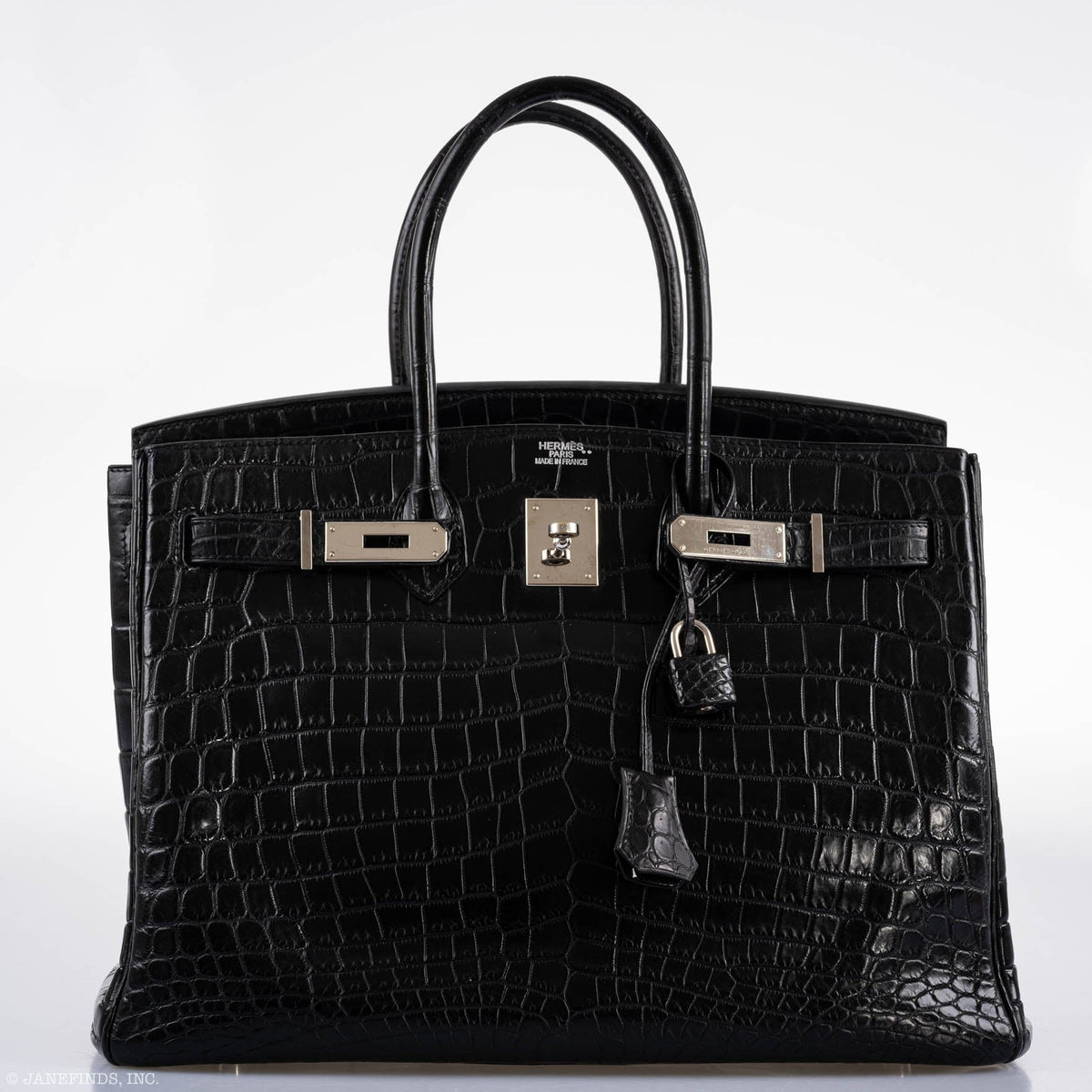 Hermes Birkin 35 Matte Black Nilo Crocodile with Palladium Hardware