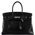 Hermes Birkin 35 Matte Black Nilo Crocodile with Palladium Hardware