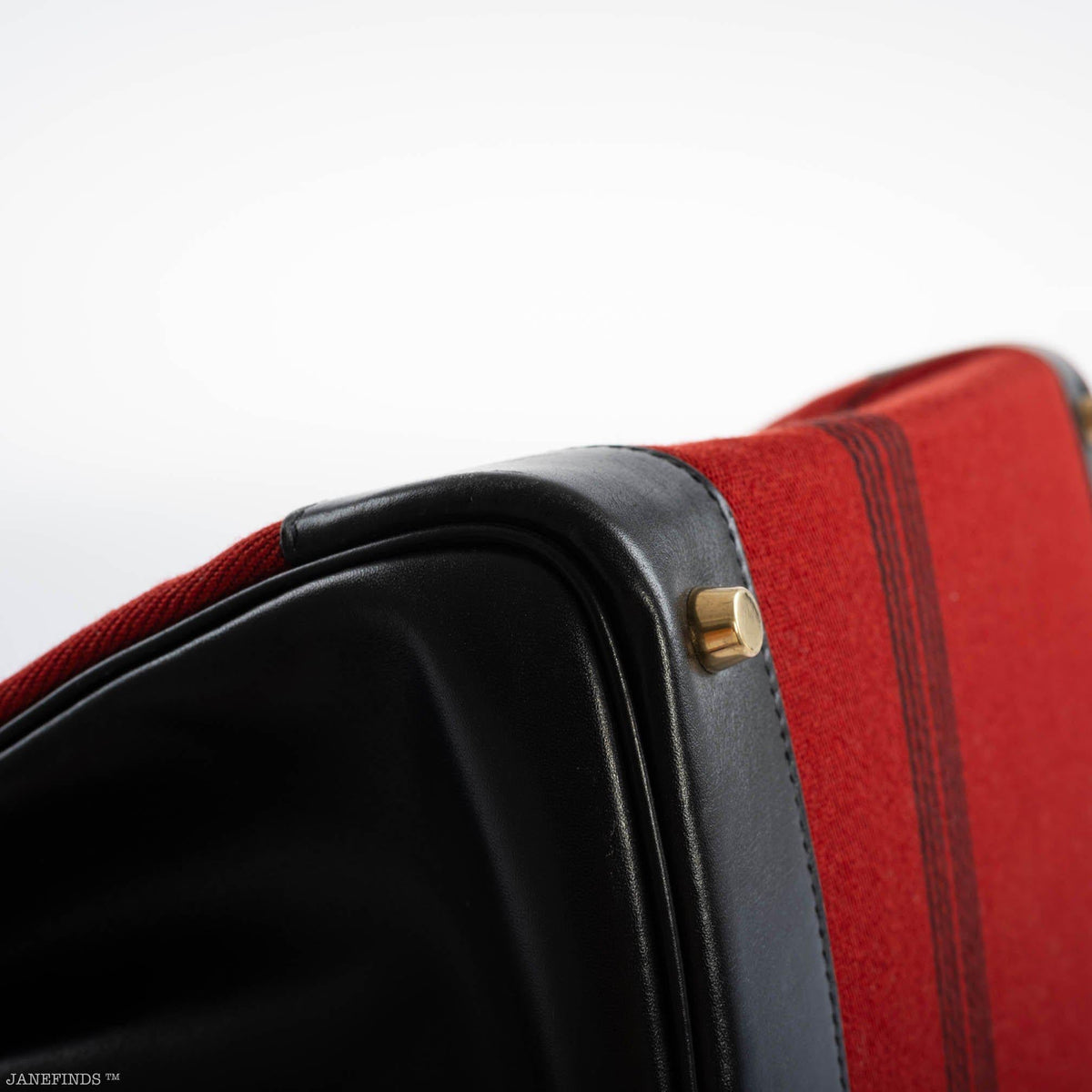 Hermes Birkin 35 Red Potamos Canvas & Black Box with Gold Hardware