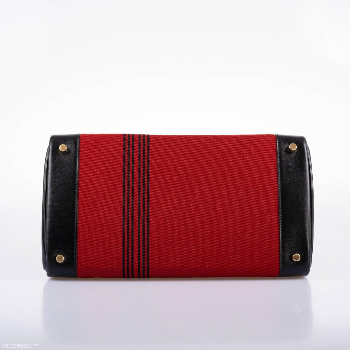 Hermes Birkin 35 Red Potamos Canvas & Black Box with Gold Hardware