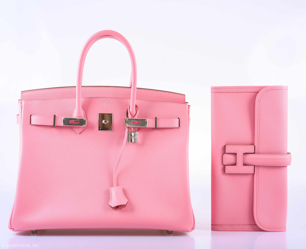 Hermes Birkin 35 Rose Confetti Epsom Palladium Hardware