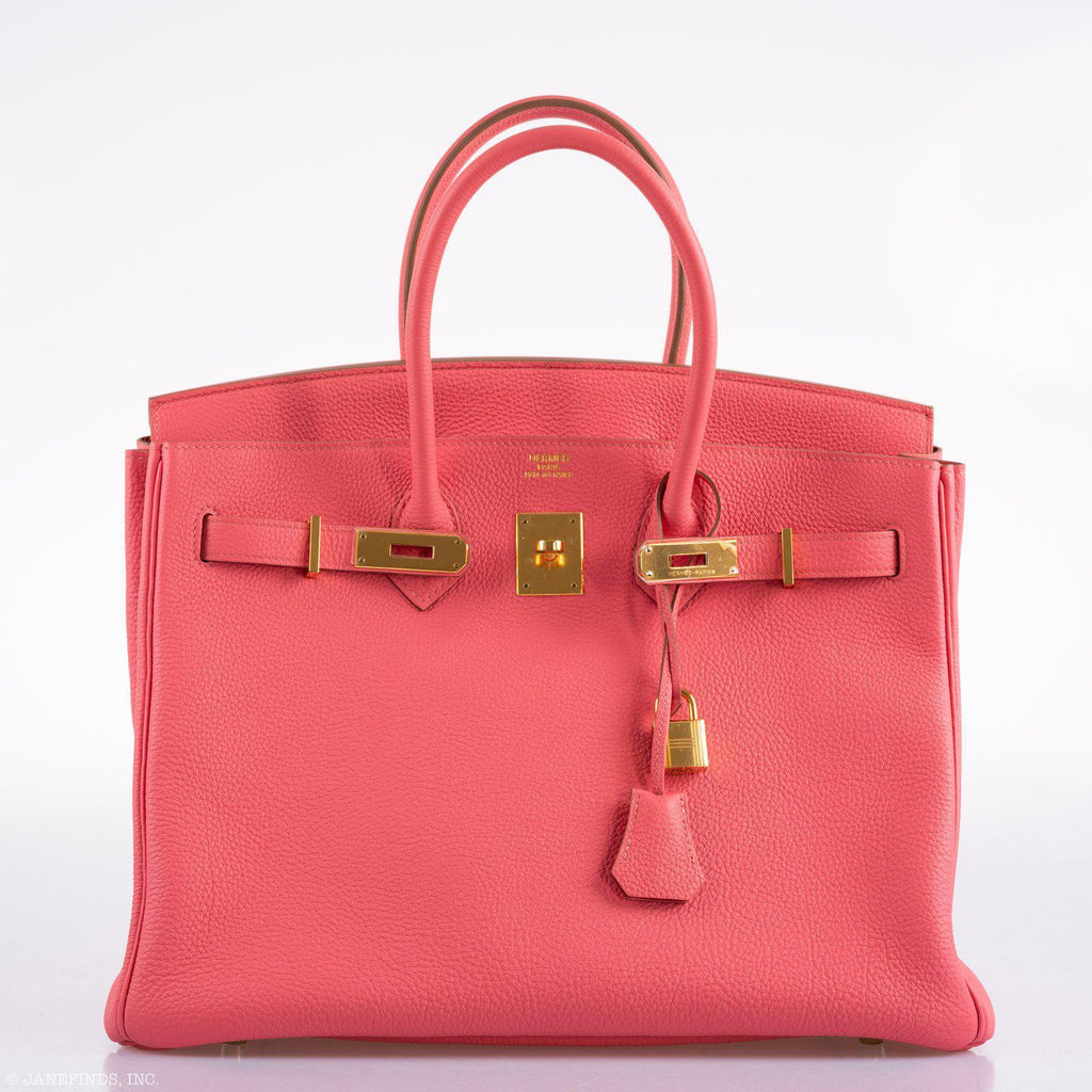 Hermes Birkin 35 Rose Lipstick Togo Gold Hardware