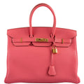 Hermes Birkin 35 Rose Lipstick Togo Gold Hardware