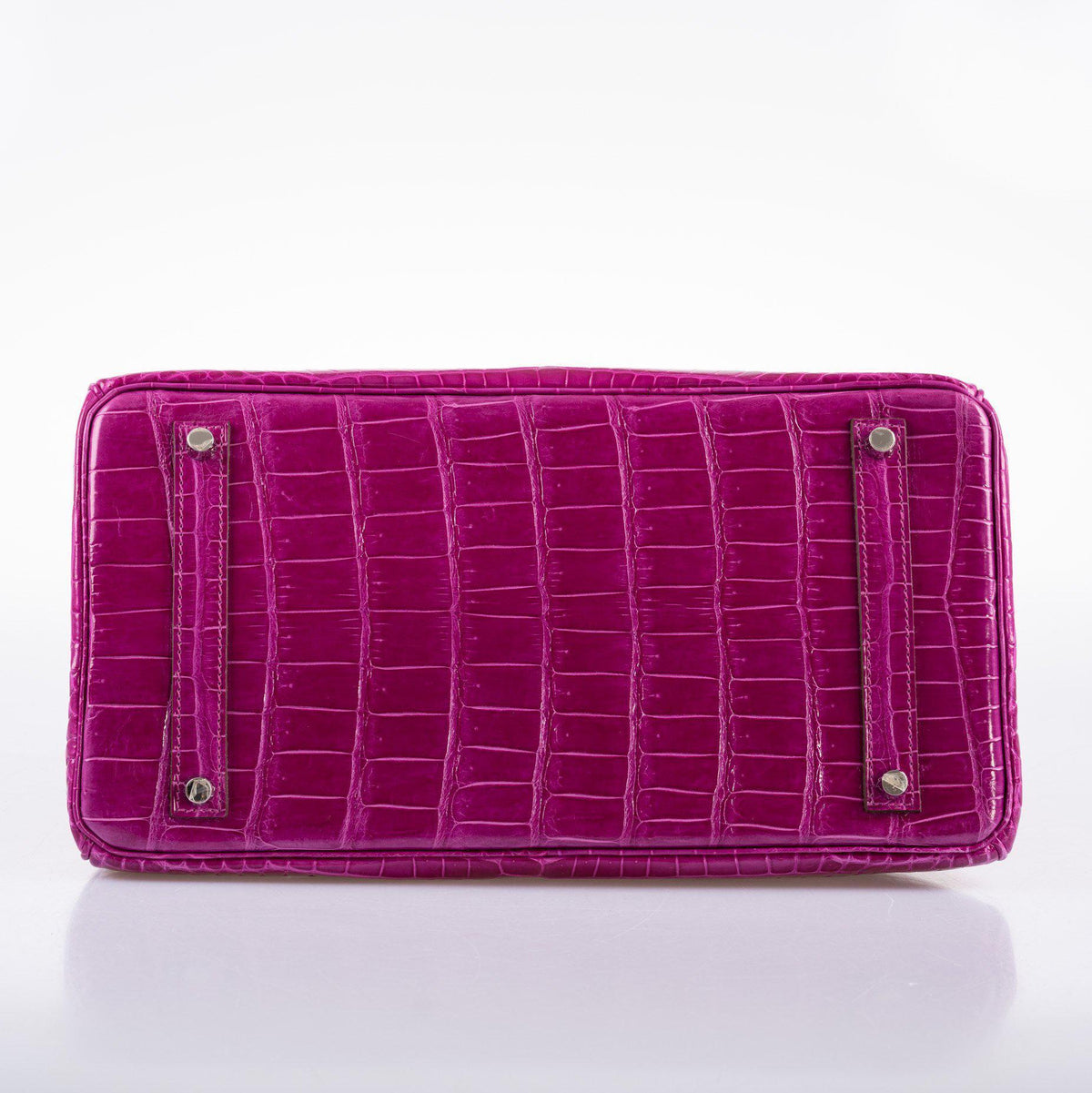 Hermes Birkin 35 Rose Scheherazade Shiny Porosus Crocodile Palladium Hardware