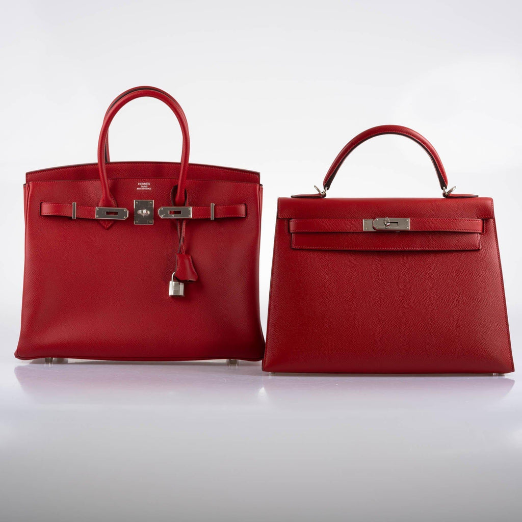 Hermes Birkin 35 Rouge Vif Epsom with Palladium Hardware
