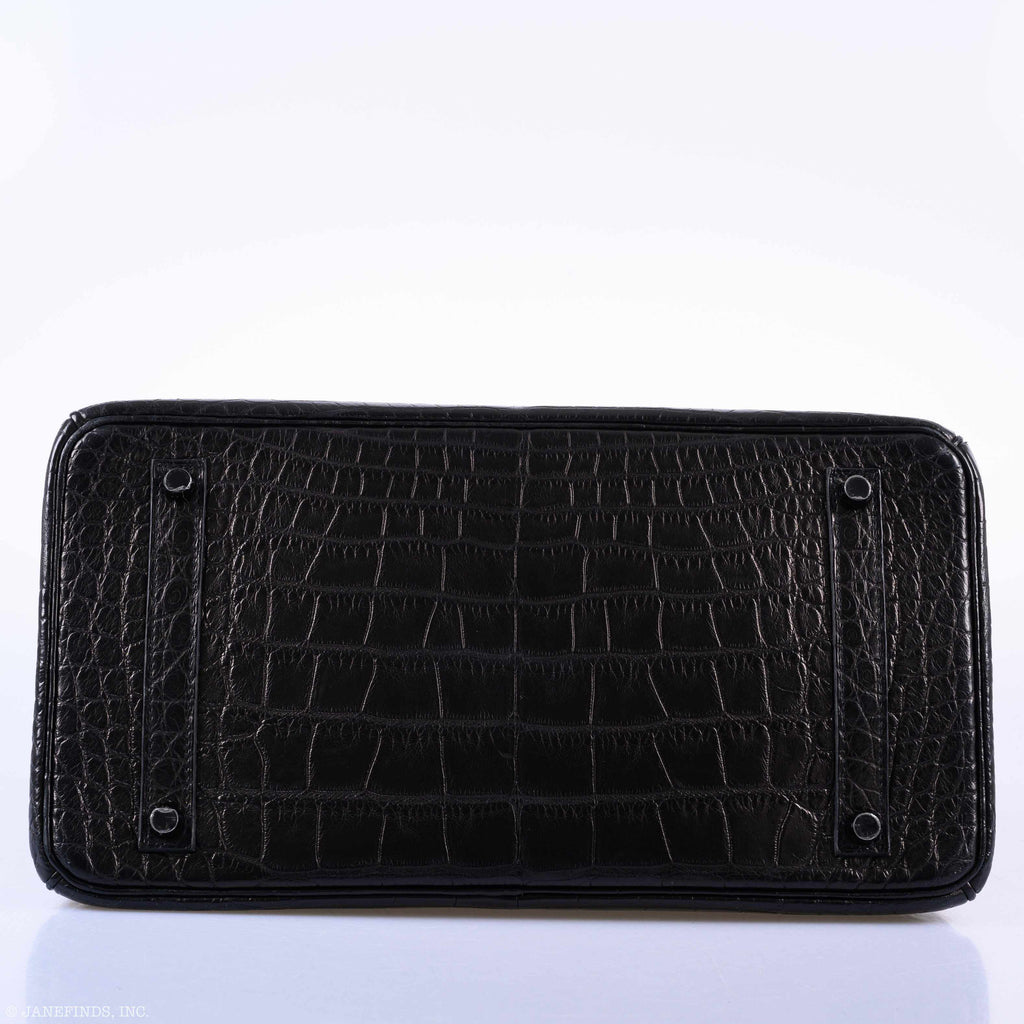 Hermes Birkin 35 SO BLACK Matte Alligator PVD Hardware