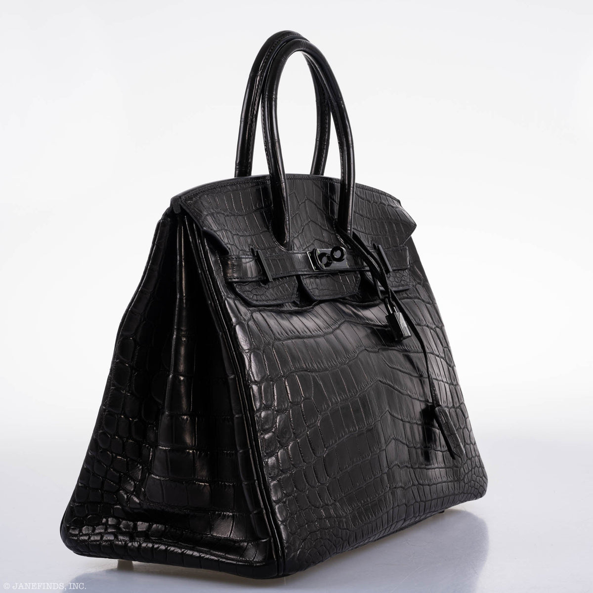 Hermes Birkin 35 SO BLACK Matte Alligator PVD Hardware