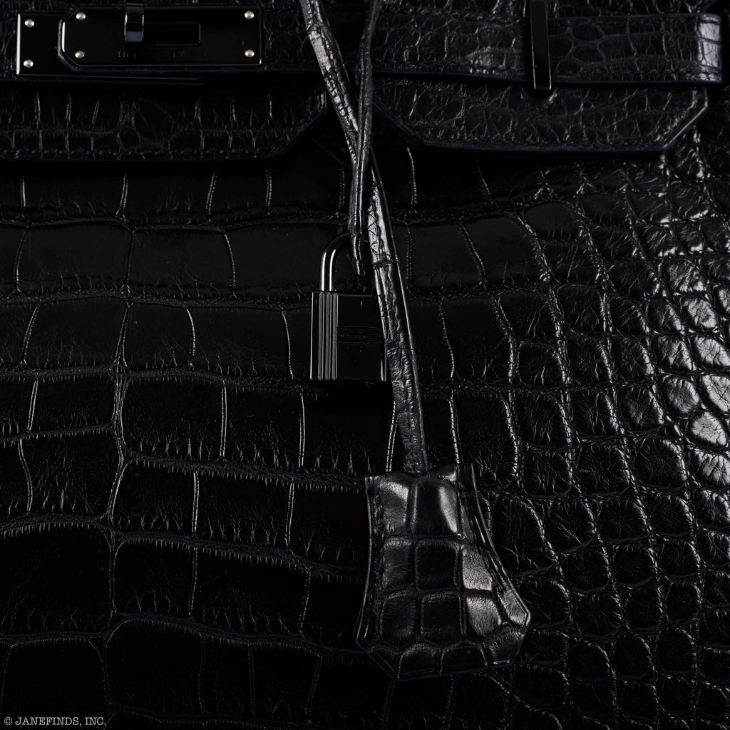 Hermes Birkin 35 SO BLACK Matte Alligator PVD Hardware
