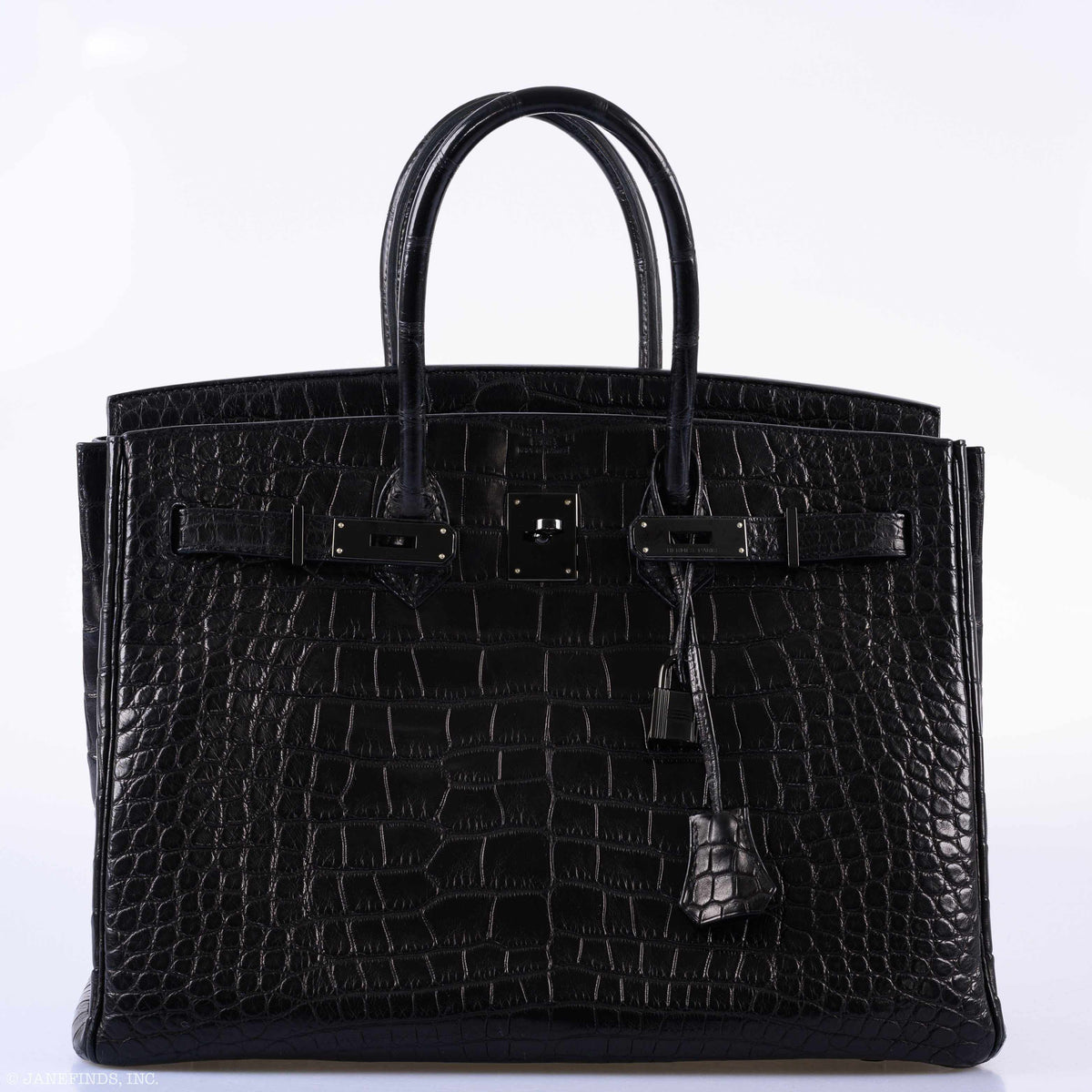 Hermes Birkin 35 SO BLACK Matte Alligator PVD Hardware