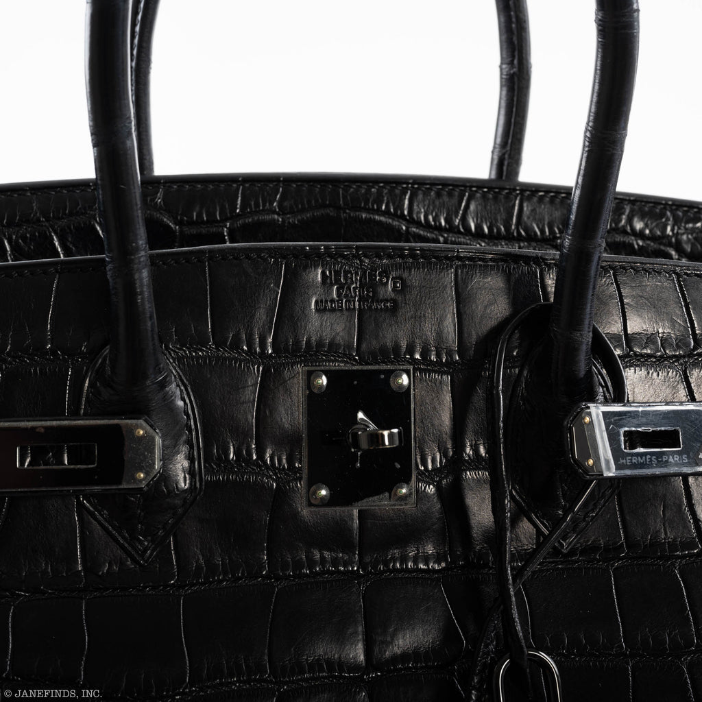 Hermes Birkin 35 SO BLACK Matte Alligator PVD Hardware