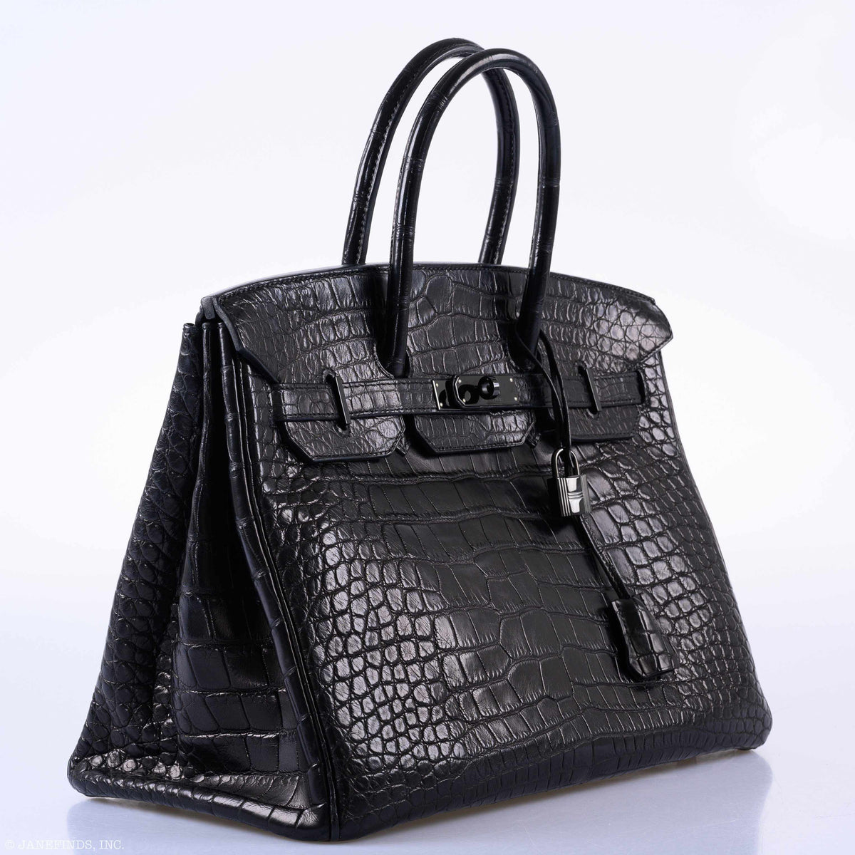 Hermes Birkin 35 SO BLACK Matte Alligator PVD Hardware