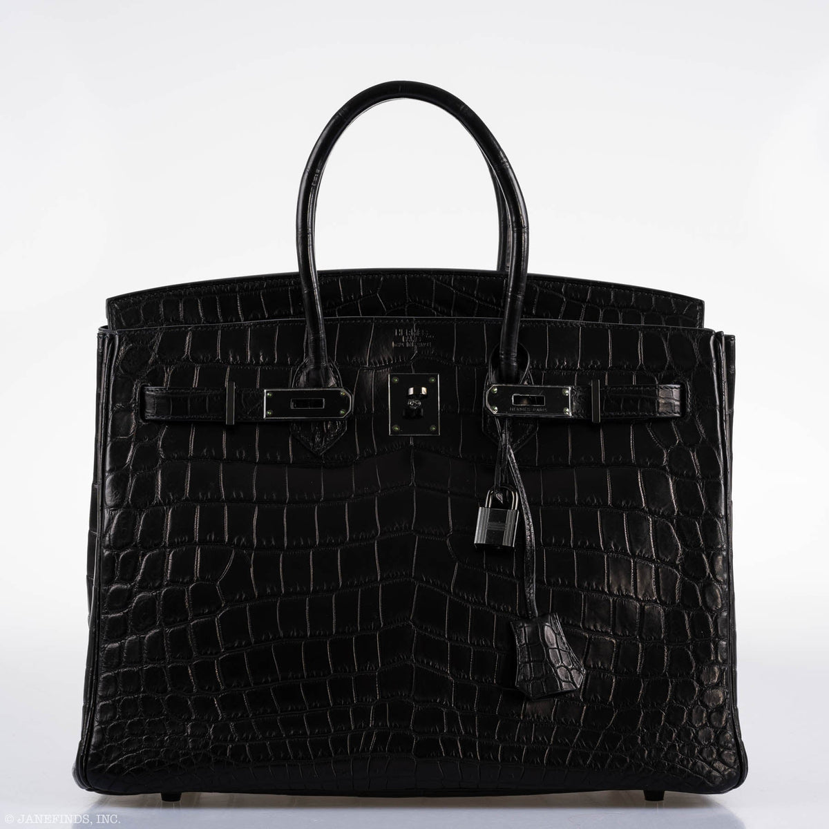 Hermes Birkin 35 SO BLACK Matte Alligator PVD Hardware