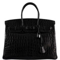 Hermes Birkin 35 SO BLACK Matte Alligator PVD Hardware