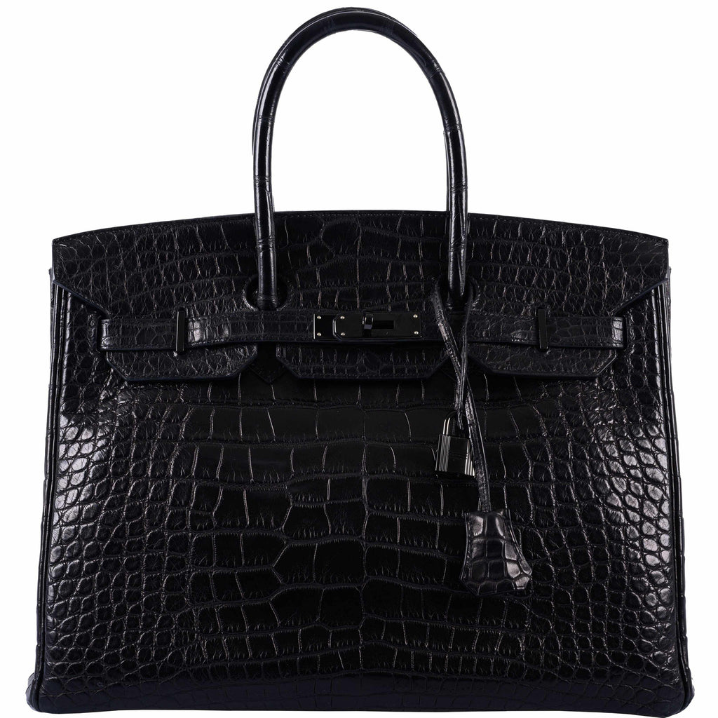 Hermes Birkin 35 SO BLACK Matte Alligator PVD Hardware