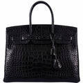 Hermes Birkin 35 SO BLACK Matte Alligator PVD Hardware