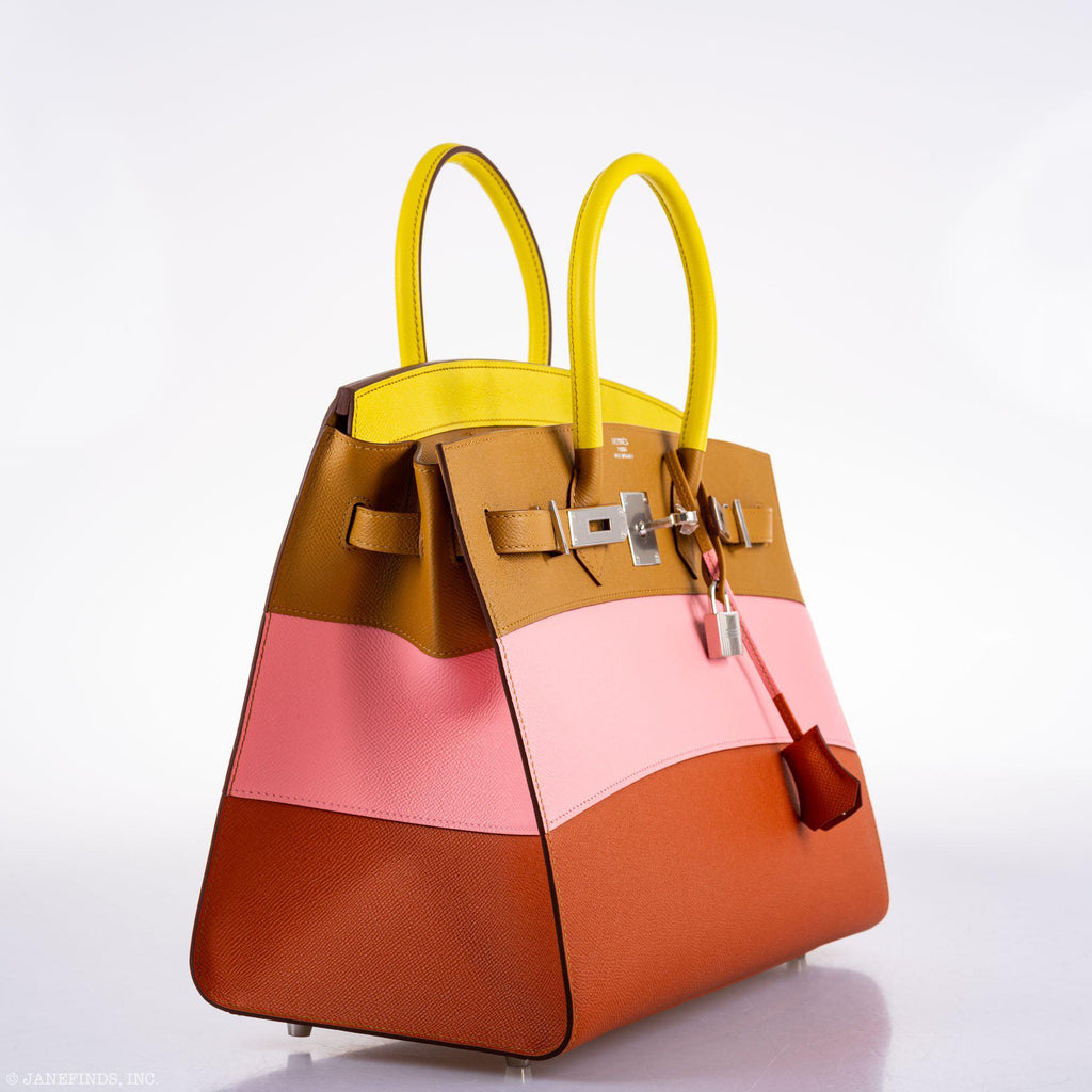 Hermes Birkin 35 Sellier "Sunrise" Rainbow Epsom Palladium Hardware