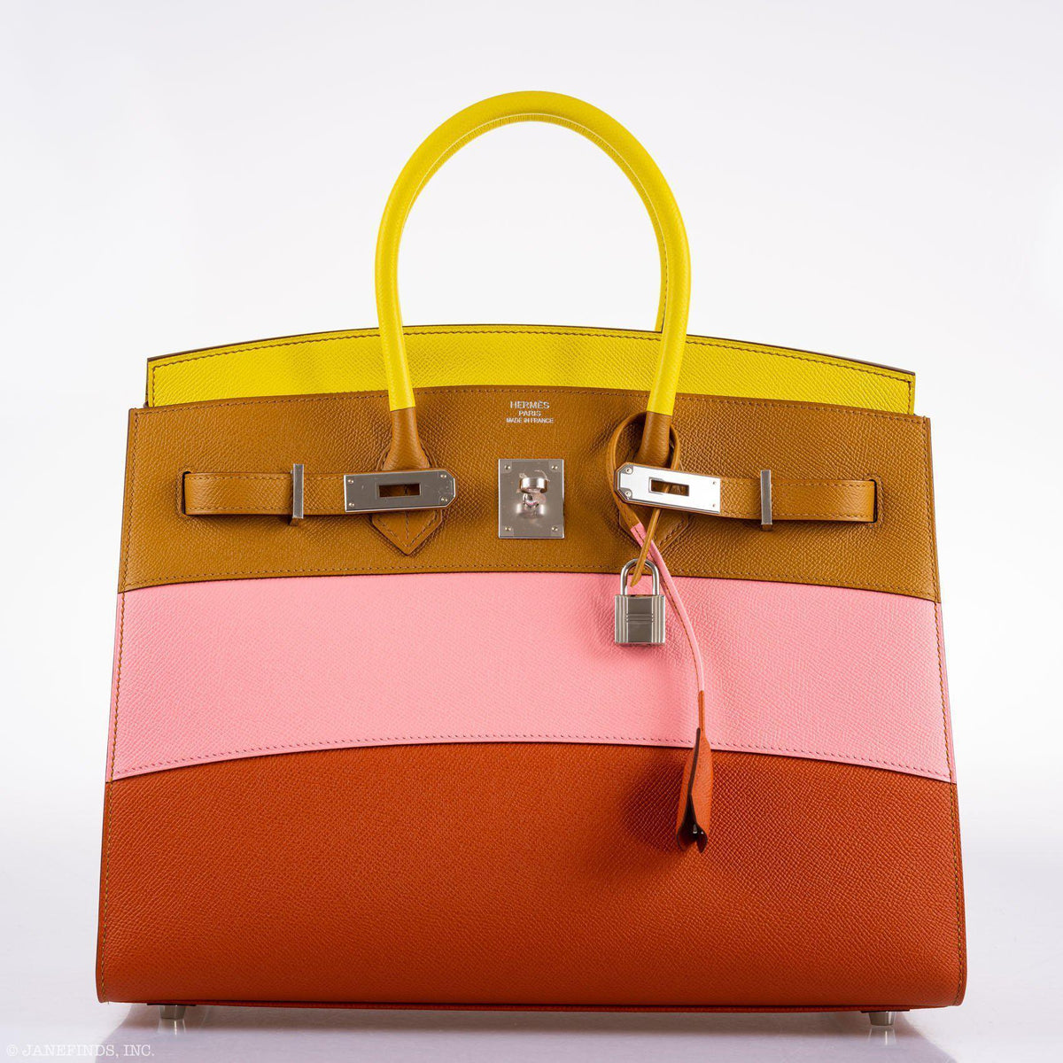 Hermes Birkin 35 Sellier "Sunrise" Rainbow Epsom Palladium Hardware