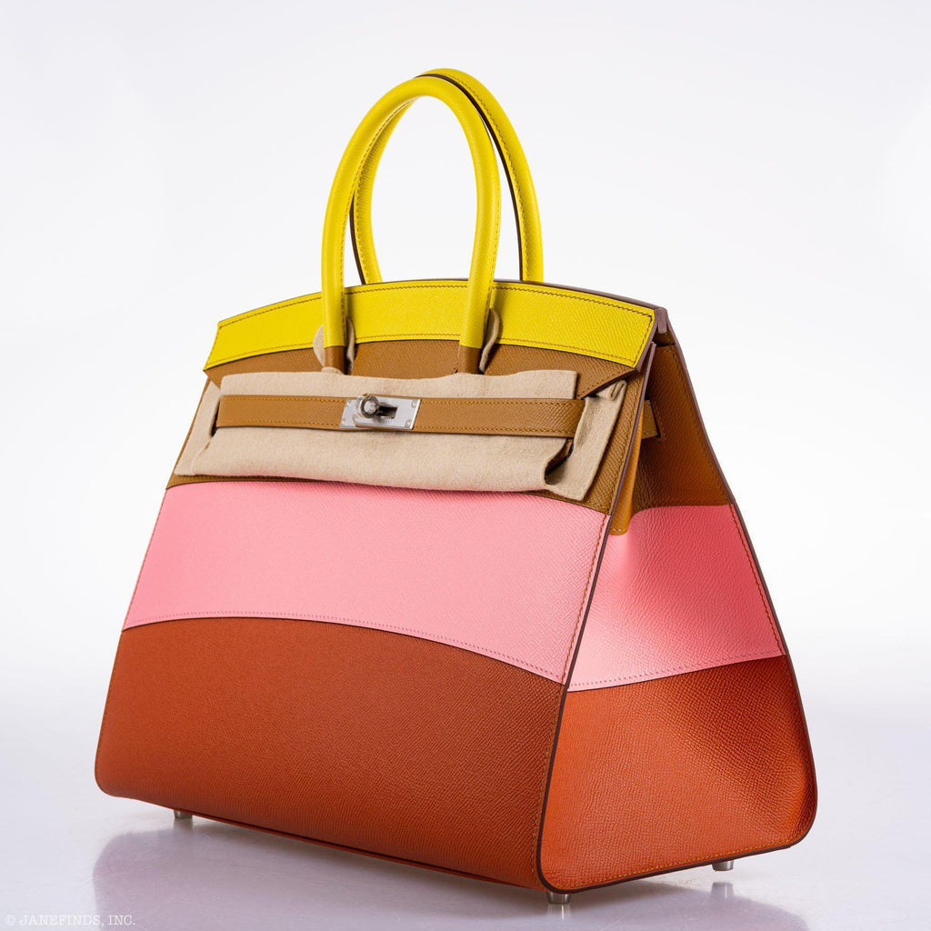Hermes Birkin 35 Sellier "Sunrise" Rainbow Epsom Palladium Hardware