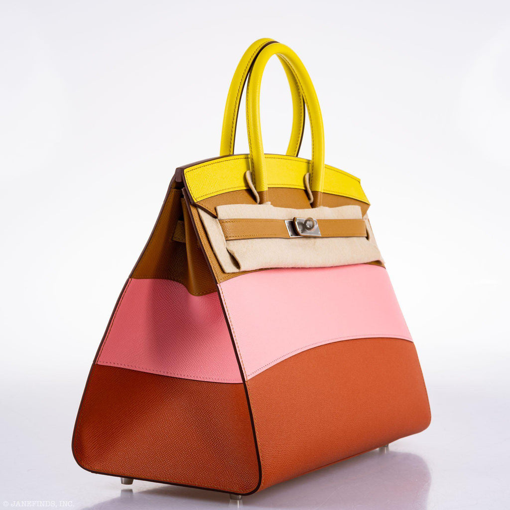 Hermes Birkin 35 Sellier "Sunrise" Rainbow Epsom Palladium Hardware