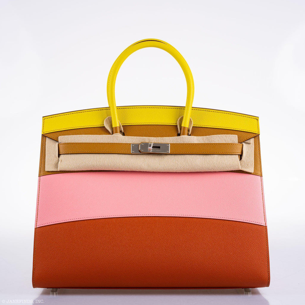 Hermes Birkin 35 Sellier "Sunrise" Rainbow Epsom Palladium Hardware