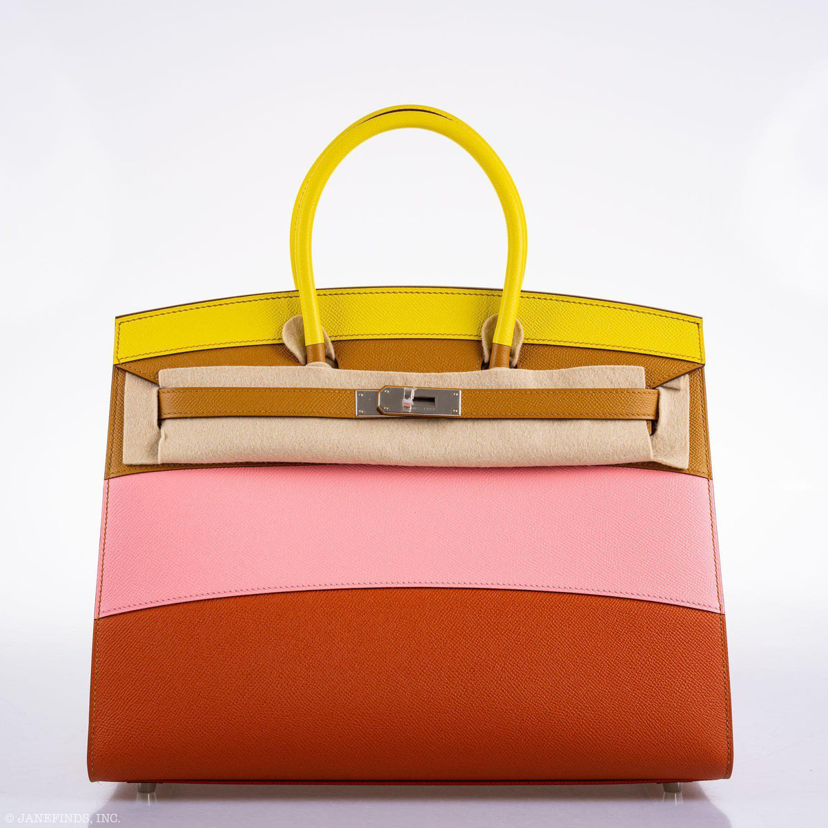 Hermes Birkin 35 Sellier "Sunrise" Rainbow Epsom Palladium Hardware
