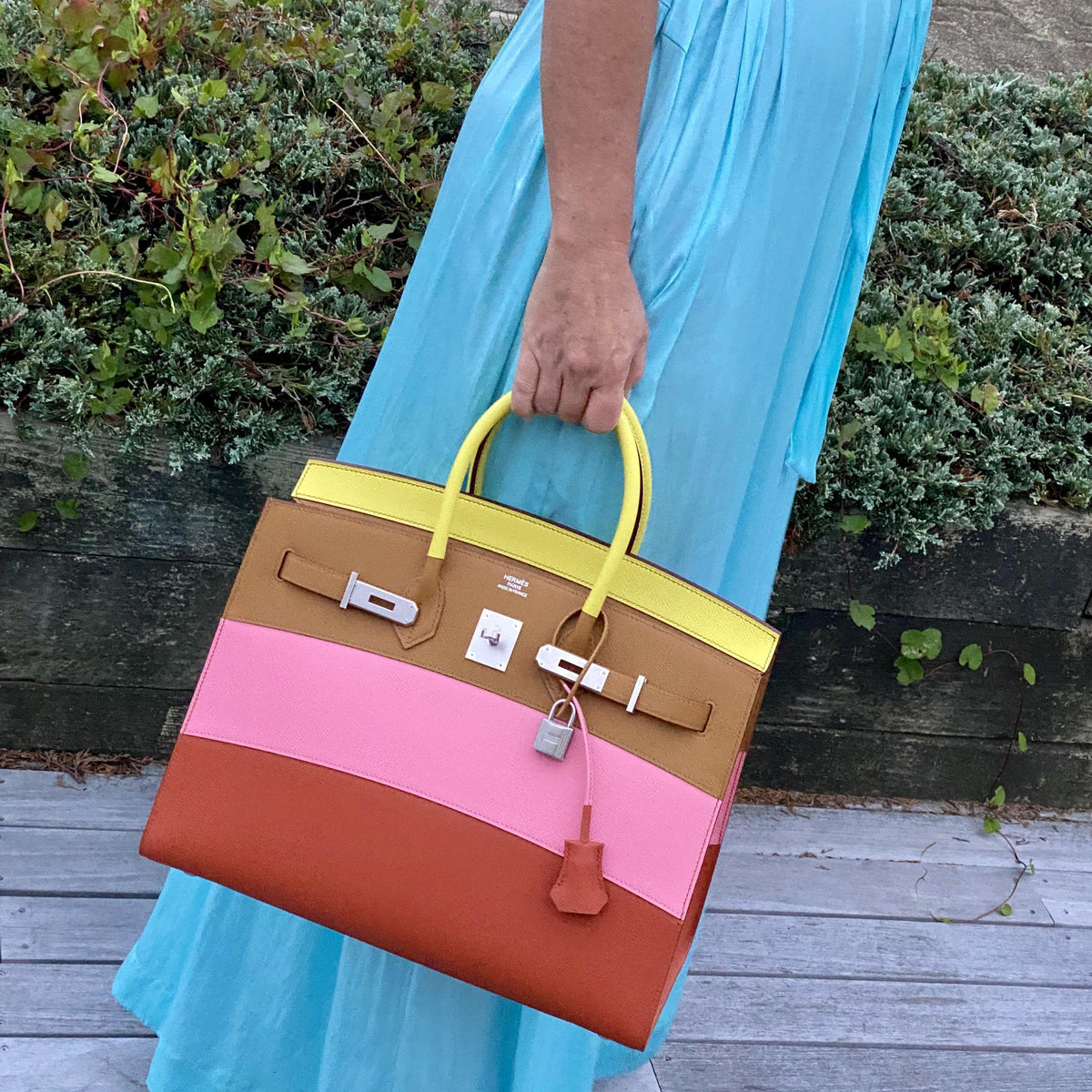 Hermes Birkin 35 Sellier "Sunrise" Rainbow Epsom Palladium Hardware