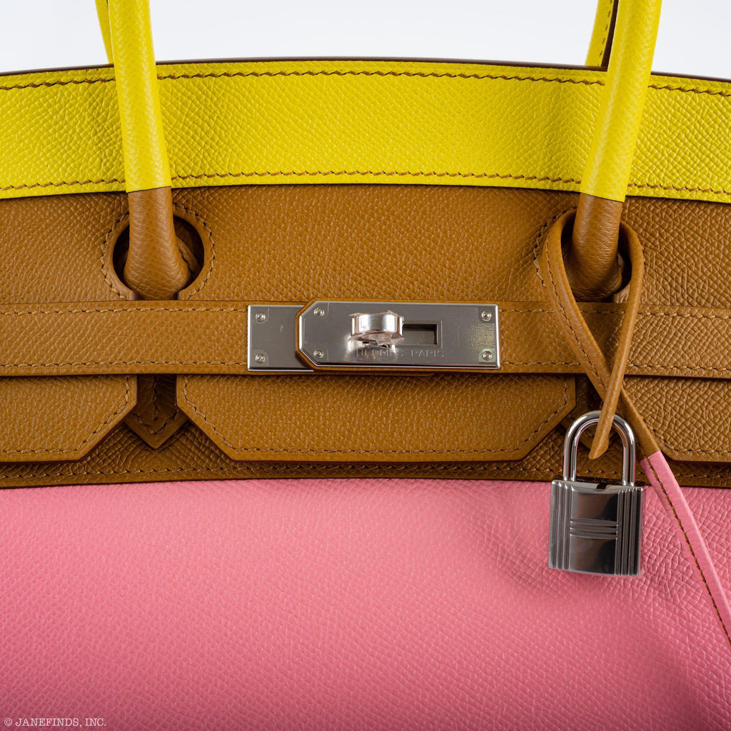 Hermes Birkin 35 Sellier "Sunrise" Rainbow Epsom Palladium Hardware