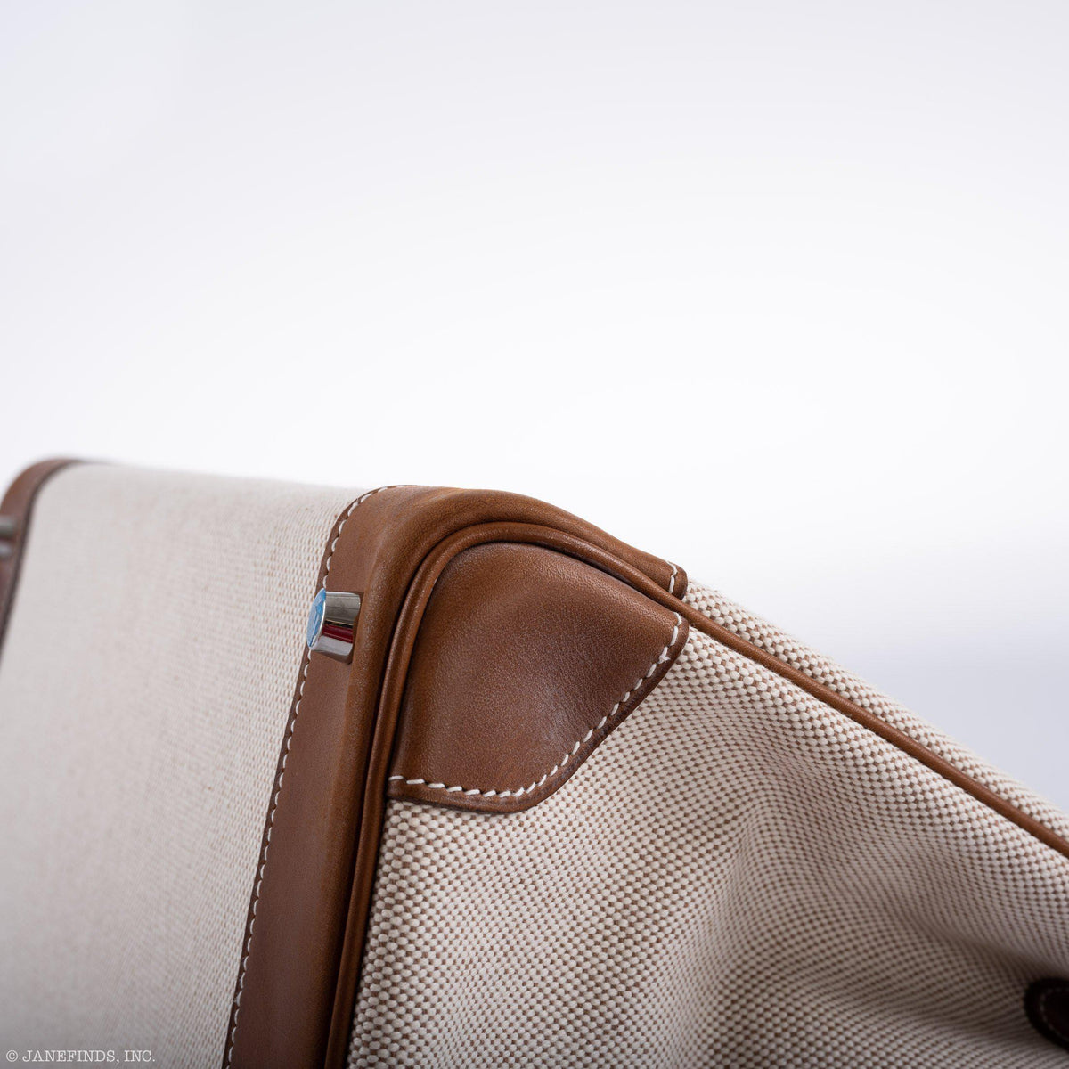Hermes Birkin 35 Toile & Barenia with Palladium Hardware