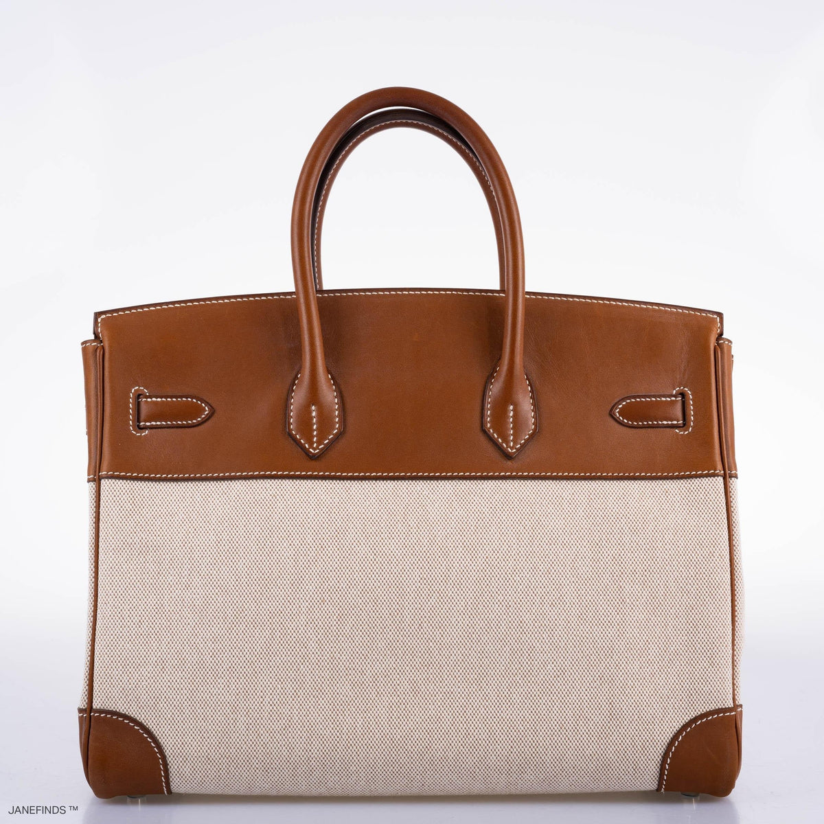Hermes Birkin 35 Toile & Barenia with Palladium Hardware