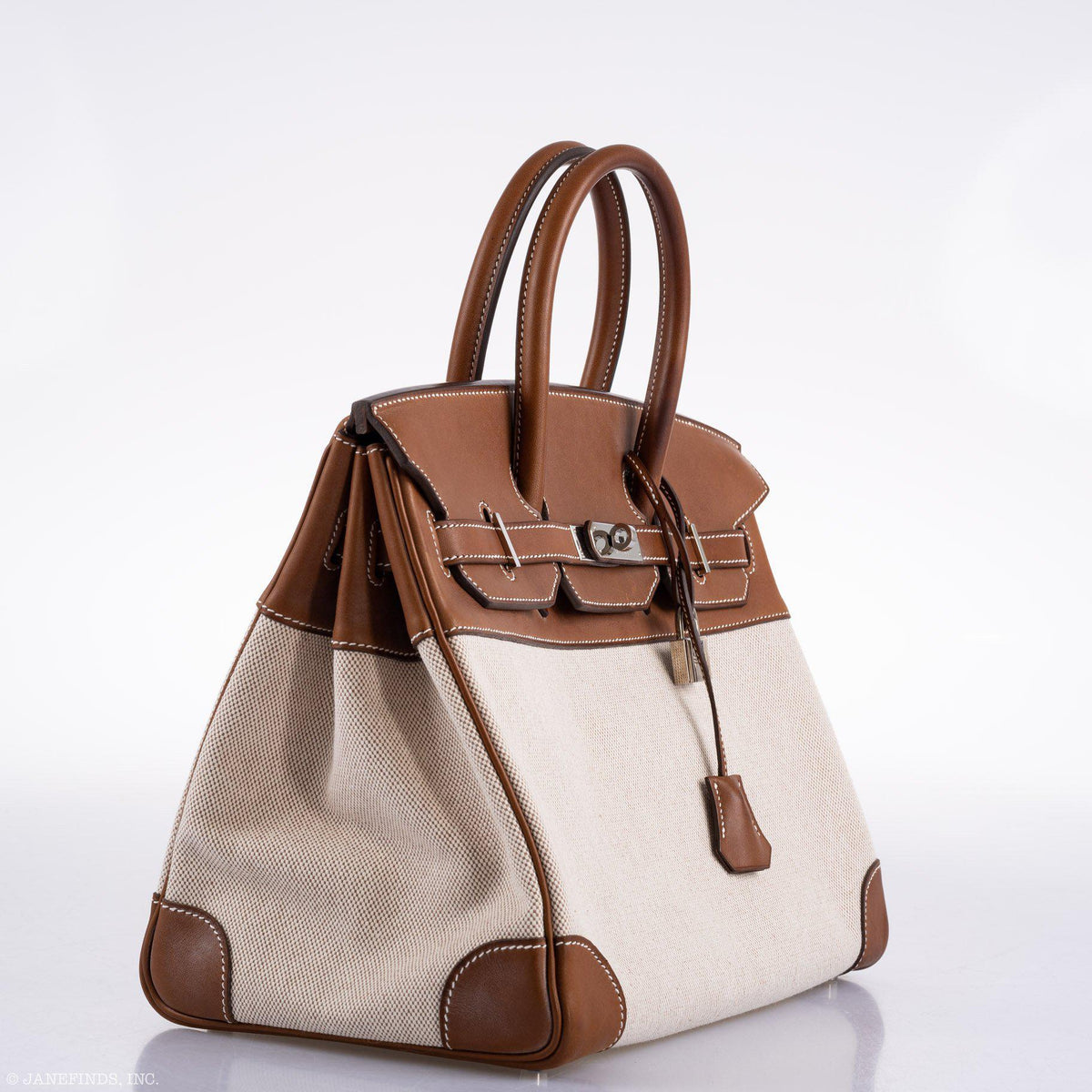 Hermes Birkin 35 Toile & Barenia with Palladium Hardware