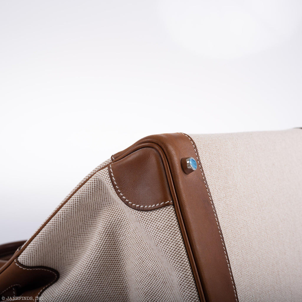 Hermes Birkin 35 Toile & Barenia with Palladium Hardware