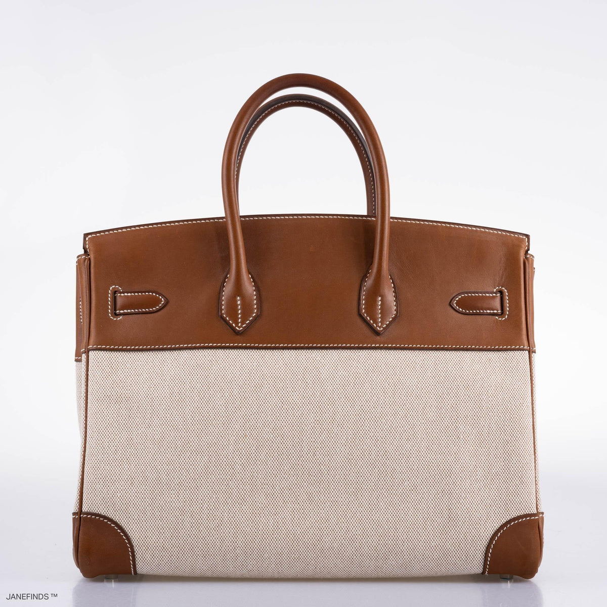 Hermes Birkin 35 Toile & Barenia with Palladium Hardware