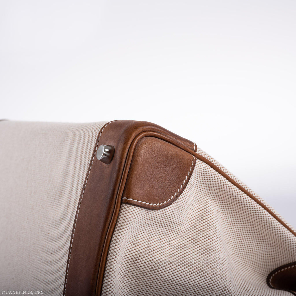 Hermes Birkin 35 Toile & Barenia with Palladium Hardware