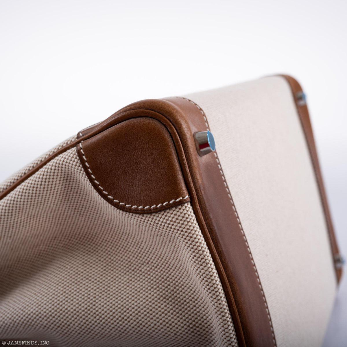 Hermes Birkin 35 Toile & Barenia with Palladium Hardware