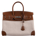 Hermes Birkin 35 Toile & Barenia with Palladium Hardware