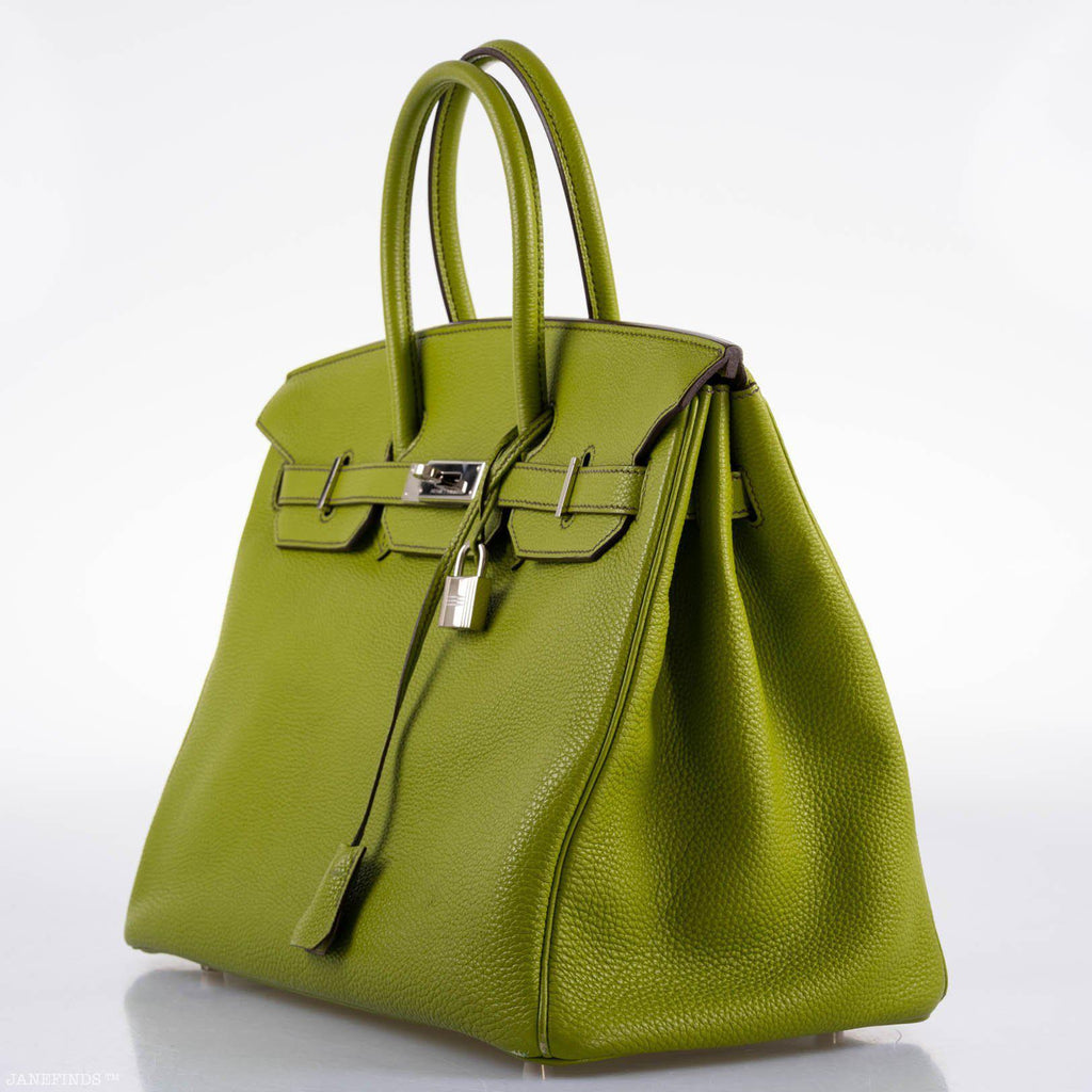 Hermes Birkin 35 Vert Anis Togo with Palladium Hardware
