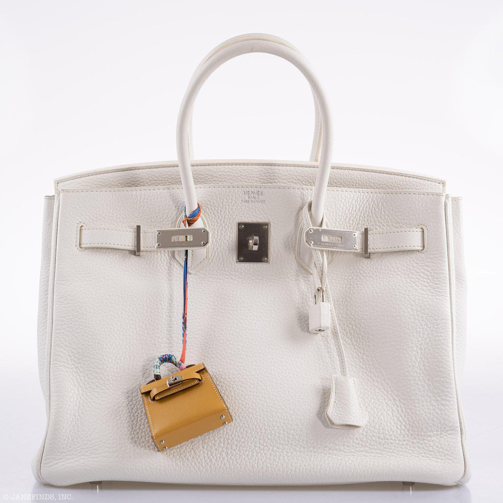 Hermes Birkin 35 White Clemence leather Palladium Hardware