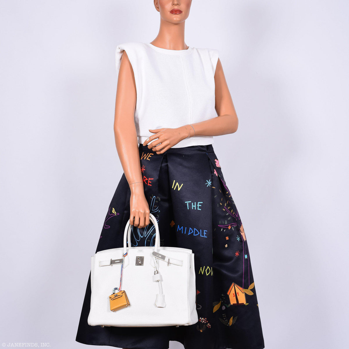 Hermes Birkin 35 White Clemence leather Palladium Hardware