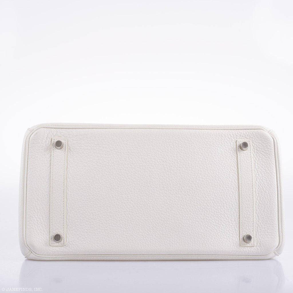Hermes Birkin 35 White Clemence leather Palladium Hardware